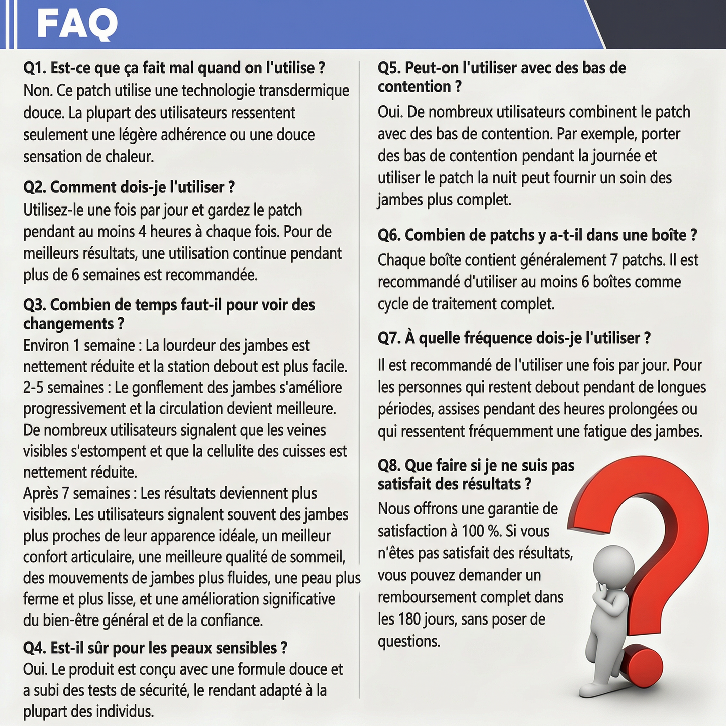 Florisma® Patch Gestion du Poids & Traitement Veineux 👩‍⚕️ Une seule fois par jour : des résultats en 7 jours 🏆 Favorise la perte de poids et soulage les varices, les varicosités ainsi que les jambes lourdes et fatiguées.