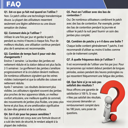 Florisma® Patch Gestion du Poids & Traitement Veineux 👩‍⚕️ Une seule fois par jour : des résultats en 7 jours 🏆 Favorise la perte de poids et soulage les varices, les varicosités ainsi que les jambes lourdes et fatiguées.