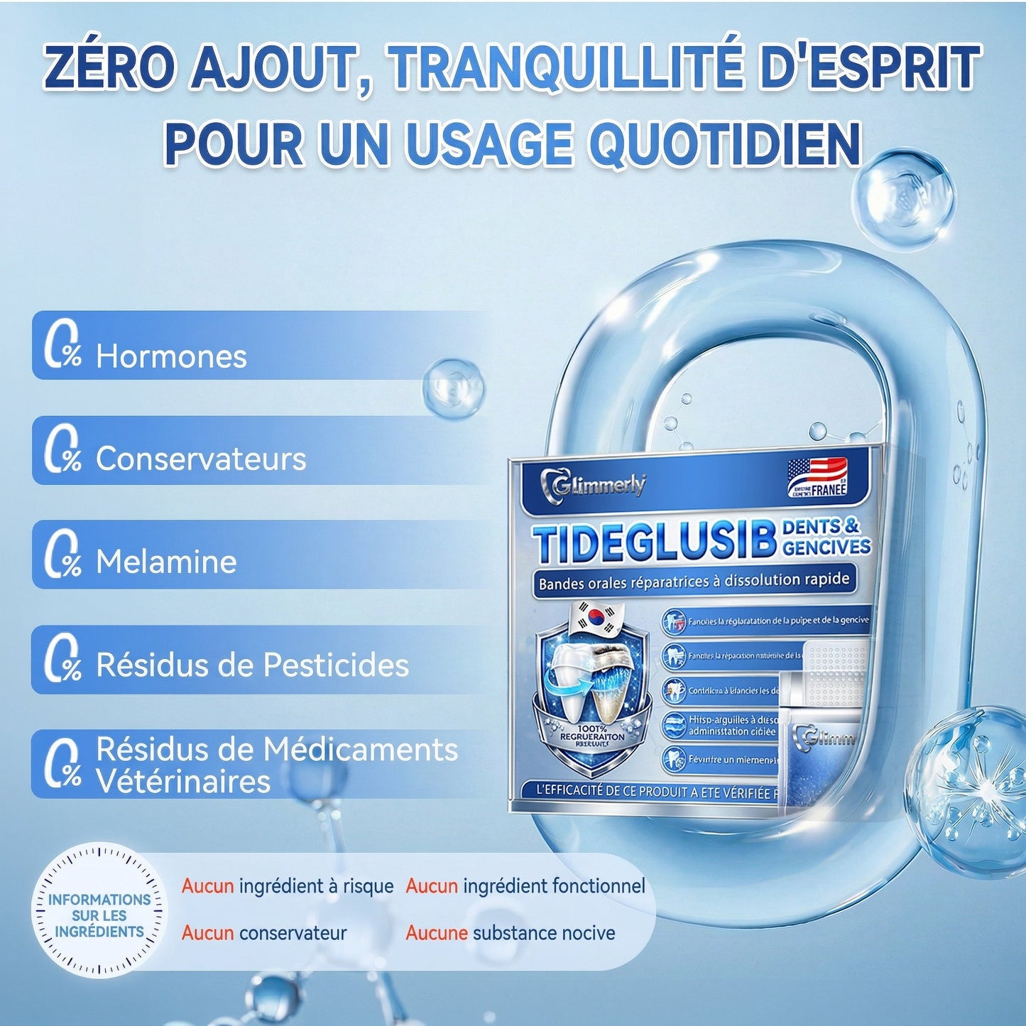 🎁Sourire instantané 🎁 𝐺𝑙𝑖𝑚𝑚𝑒𝑟𝑙𝑦® Tideglusib Dents et gencives Bandes orales réparatrices à dissolution rapide 💎 (Restaure émail/dentine • Renforce gencives • Élimine tartre & odeurs • Blanchit • Fin des sensibilités)